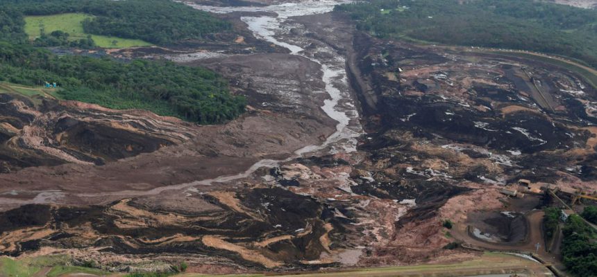 General view from above of a dam owned by Brazilian miner Vale SA that burst, in Brumadinho, Brazil January 25, 2019. REUTERS/Washington Alves