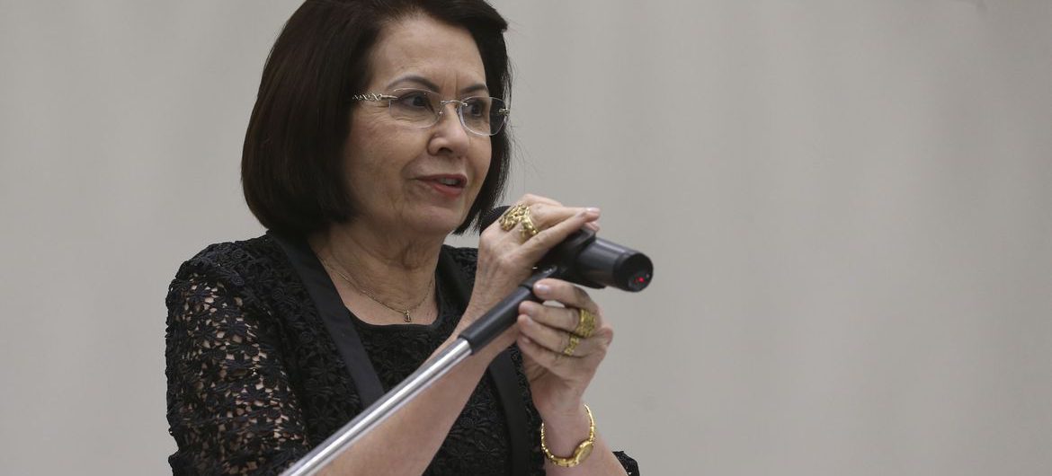 A presidente do STJ, ministra Laurita Vaz durante solenidade de lançamento do Sistema Integrado do Cadastro Nacional de Adoção e do Cadastro Nacional de Crianças Acolhidas.